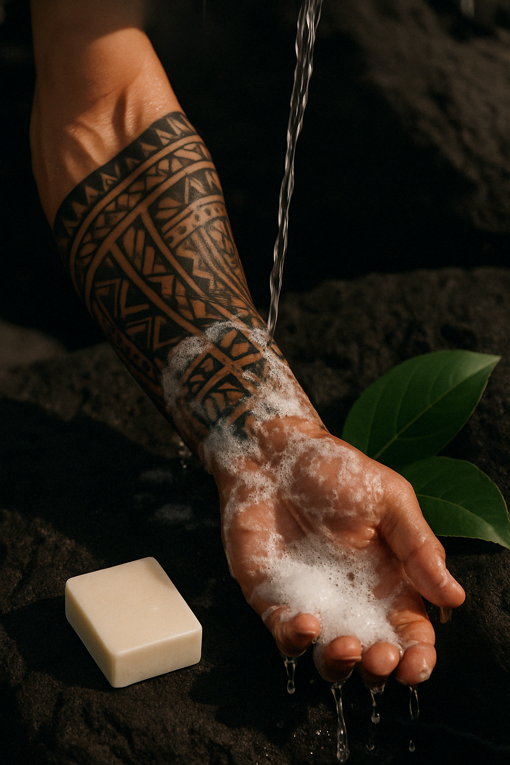 Mousse légère du savon Irinau Tattoo – nettoyant naturel pour peaux sensibles tatouées